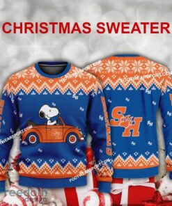 Funny Snoopy Driving Car Sam Houston Bearkats Christmas Sweater AOP Gift Holidays
