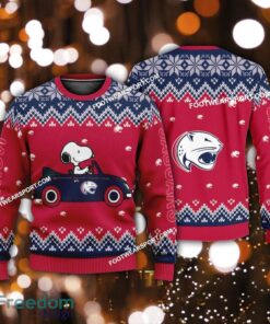 Funny Snoopy Driving Car South Alabama Jaguars Xmas Sweater For Men Women