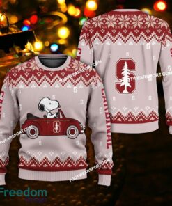 Funny Snoopy Driving Car Stanford Cardinal Christmas 3D Sweater Gift For Adult