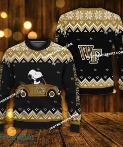 Funny Snoopy Driving Car Wake Forest Demon Deacons Christmas Sweater Gift For Adult