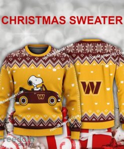 Funny Snoopy Driving Car Washington Commanders Christmas 3D Sweater Gift Holidays