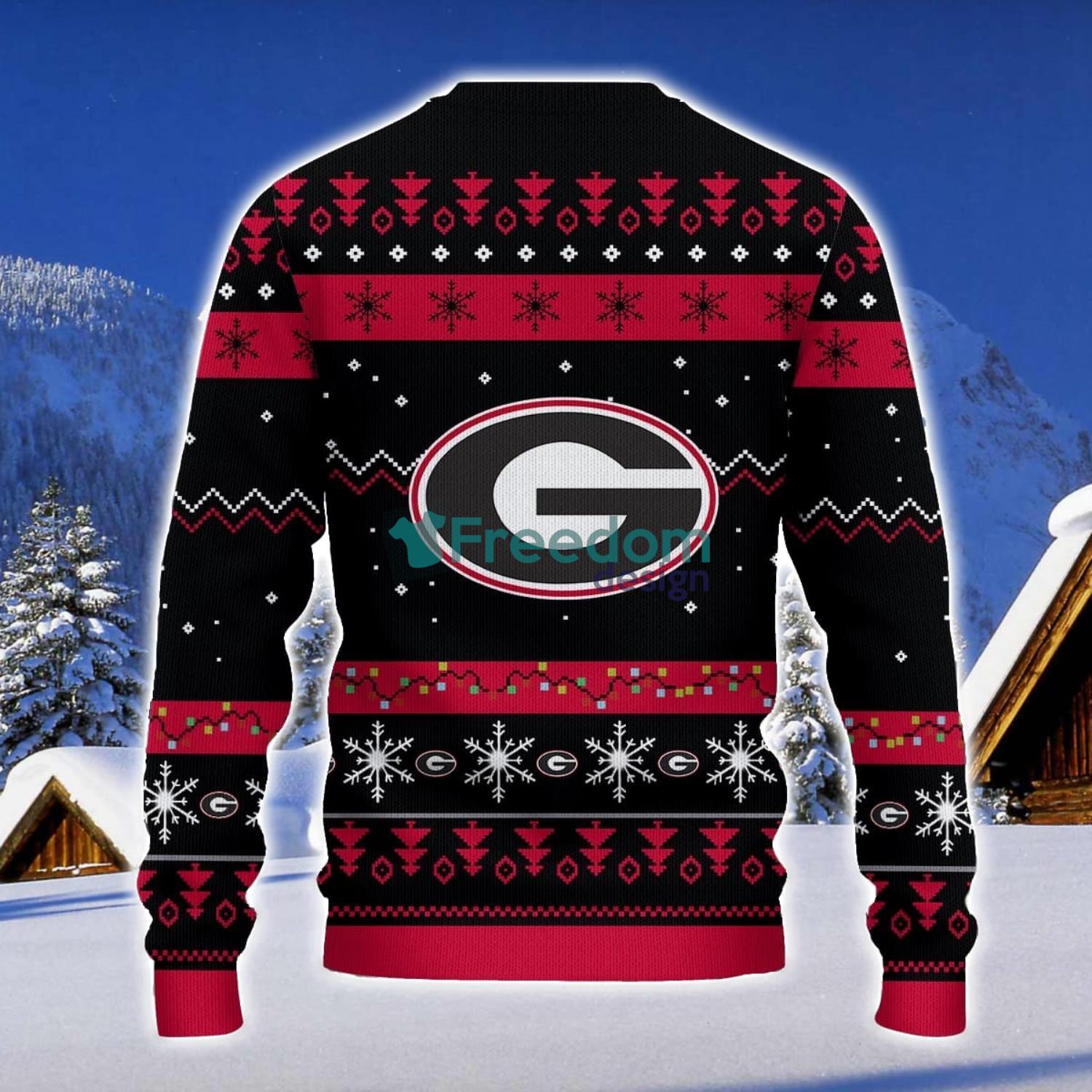 Georgia Bulldogs Santa Claus Ugly Christmas Sweater Christmas Gift 3D Sweater image Georgia Bulldogs Santa Claus Ugly Christmas Sweater Christmas Gift 3D Sweater Product Photo 2