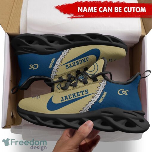 Georgia Tech Yellow Jackets Custom Name Limited Max Soul Shoes Sneakers For Sports Fans Gift Product Photo 2