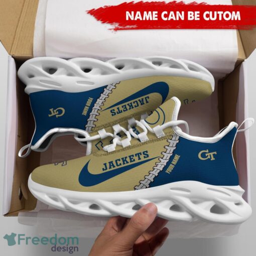 Georgia Tech Yellow Jackets Custom Name Limited Max Soul Shoes Sneakers For Sports Fans Gift Product Photo 5