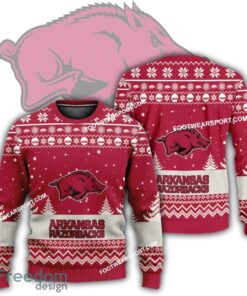 Gift Christmas Arkansas Razorbacks Logo Pattern Ugly Sweater AOP Gift For Adult
