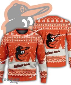 Gift Christmas Baltimore Orioles Logo Pattern Ugly Sweater AOP For Men Women