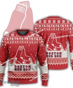 Gift Christmas Boston Red Sox Logo Pattern Ugly Sweater Gift For Adult