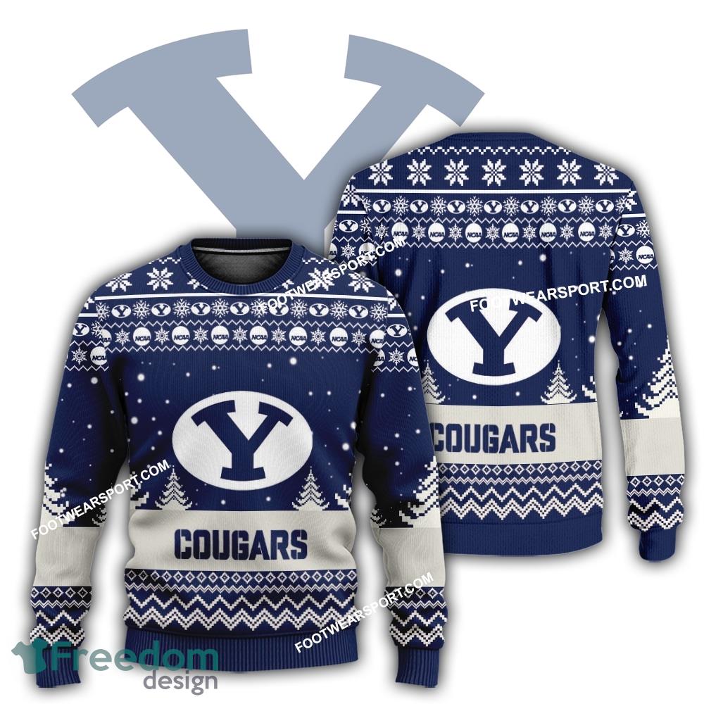 Gift Christmas BYU Cougars Logo Pattern Ugly Sweater Gift For Adult image Gift Christmas BYU Cougars Logo Pattern Ugly Sweater Gift For Adult - Gift Christmas BYU Cougars Logo Pattern Ugly Sweater Gift For Adult