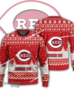 Gift Christmas Cincinnati Reds Logo Pattern Ugly Sweater AOP Gift For Adult