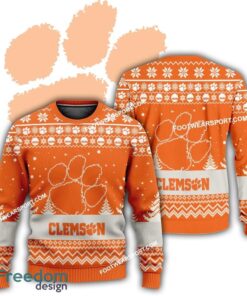 Gift Christmas Clemson Tigers Logo Pattern Ugly 3D Sweater Gift Holidays