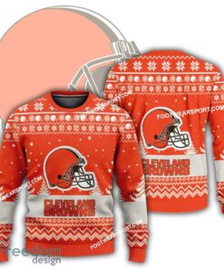 Gift Christmas Cleveland Browns Logo Pattern Knitted Sweater Gift For Adult
