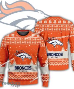 Gift Christmas Denver Broncos Logo Pattern Ugly 3D Sweater For Men Women