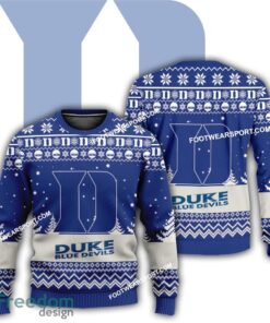 Gift Christmas Duke Blue Devils Logo Pattern Ugly Sweater AOP For Men Women