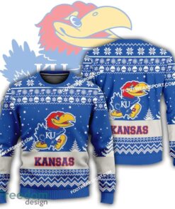 Gift Christmas Kansas Jayhawks Logo Pattern Ugly 3D Sweater Gift Holidays