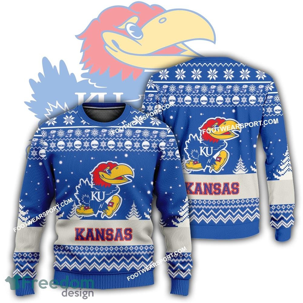 Gift Christmas Kansas Jayhawks Logo Pattern Ugly 3D Sweater Gift Holidays image Gift Christmas Kansas Jayhawks Logo Pattern Ugly 3D Sweater Gift Holidays - Gift Christmas Kansas Jayhawks Logo Pattern Ugly 3D Sweater Gift Holidays