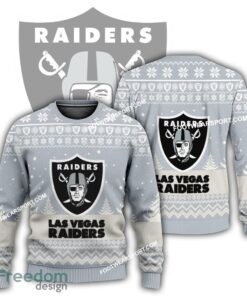 Gift Christmas Las Vegas Raiders Logo Pattern Ugly Sweater For Men Women