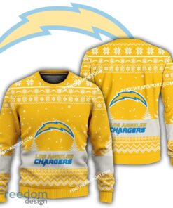 Gift Christmas Los Angeles Chargers Logo Pattern Ugly 3D Sweater For Men Women