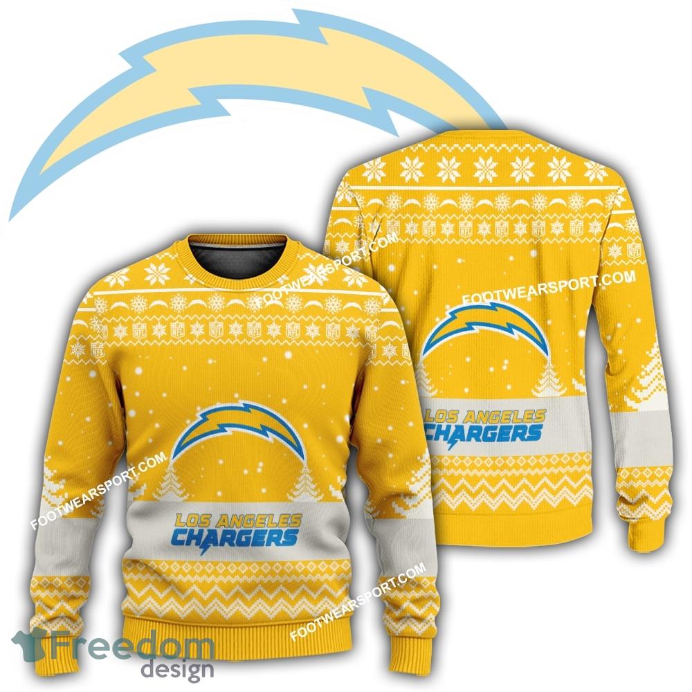 Gift Christmas Los Angeles Chargers Logo Pattern Ugly 3D Sweater For Men Women image Gift Christmas Los Angeles Chargers Logo Pattern Ugly 3D Sweater For Men Women - Gift Christmas Los Angeles Chargers Logo Pattern Ugly 3D Sweater For Men Women