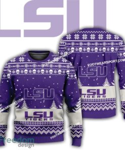 Gift Christmas LSU Tigers Logo Pattern Ugly Sweater AOP For Men Women