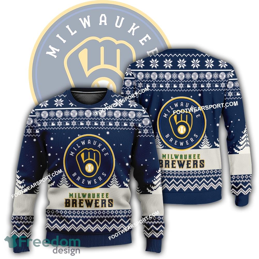 Gift Christmas Milwaukee Brewers Logo Pattern Ugly Sweater For Men Women image Gift Christmas Milwaukee Brewers Logo Pattern Ugly Sweater For Men Women - Gift Christmas Milwaukee Brewers Logo Pattern Ugly Sweater For Men Women