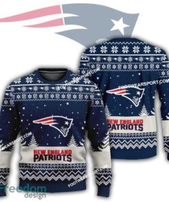 Gift Christmas New England Patriots Logo Pattern Ugly 3D Sweater Gift For Adult