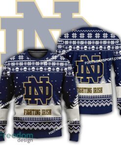Gift Christmas Notre Dame Fighting Irish Logo Pattern Ugly 3D Sweater Gift Holidays
