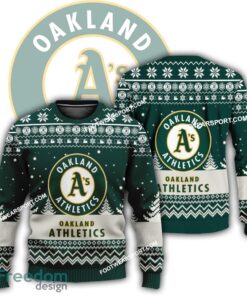 Gift Christmas Oakland Athletics Logo Pattern Knitted Sweater For Men Women