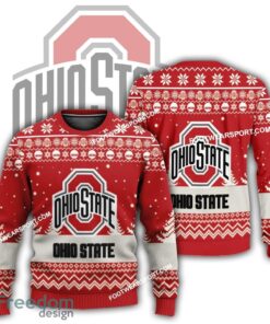 Gift Christmas Ohio State Buckeyes Logo Pattern Knitted Sweater Gift For Adult