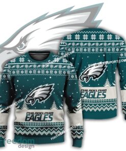 Gift Christmas Philadelphia Eagles Logo Pattern Knitted 3D Sweater Gift For Adult