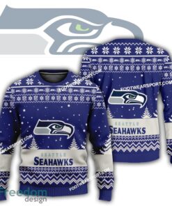 Gift Christmas Seattle Seahawks Logo Pattern Ugly Sweater Gift For Adult