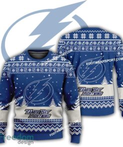Gift Christmas Tampa Bay Lightning Logo Pattern Ugly Sweater AOP For Men Women