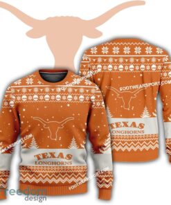 Gift Christmas Texas Longhorns Logo Pattern Ugly 3D Sweater Gift Holidays