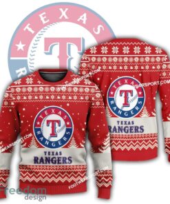 Gift Christmas Texas Rangers Logo Pattern Ugly Sweater Gift For Adult