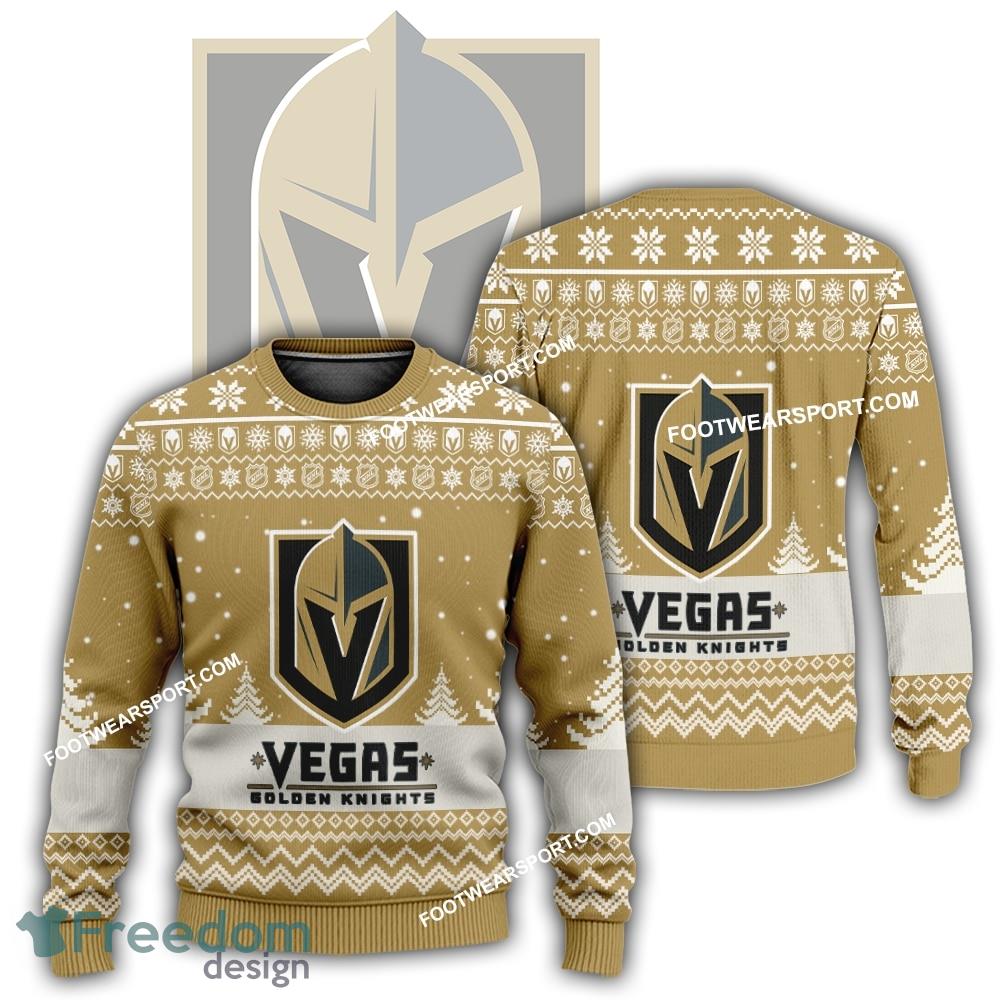 Gift Christmas Vegas Golden Knights Logo Pattern Knitted 3D Sweater Gift Holidays image Gift Christmas Vegas Golden Knights Logo Pattern Knitted 3D Sweater Gift Holidays - Gift Christmas Vegas Golden Knights Logo Pattern Knitted 3D Sweater Gift Holidays