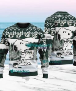 Green Bay Packers Nfl Snoopy Pine Tree Christmas Ugly Sweater Custom Name