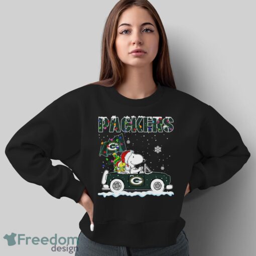 Green Bay Packers Snoopy And Woodstock Driving Car Shirt Sweatshirt Hoodie - Sweatshirt