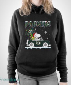 Green Bay Packers Snoopy And Woodstock Driving Car Shirt Sweatshirt Hoodie - Unisex Pullover Hoodie