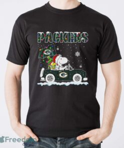 Green Bay Packers Snoopy And Woodstock Driving Car Shirt Sweatshirt Hoodie - Men T-Shirt