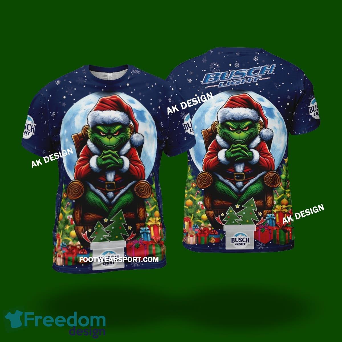 Grinch Busch Light Beer Logo 3D Hoodie, 3D TShirt, Ugly Sweater Gift For Adult image Grinch Busch Light Beer Logo 3D Hoodie, 3D TShirt, Ugly Sweater Gift For Adult - Busch Light Beer King Grinch Christams 3D Shirt Photo 2