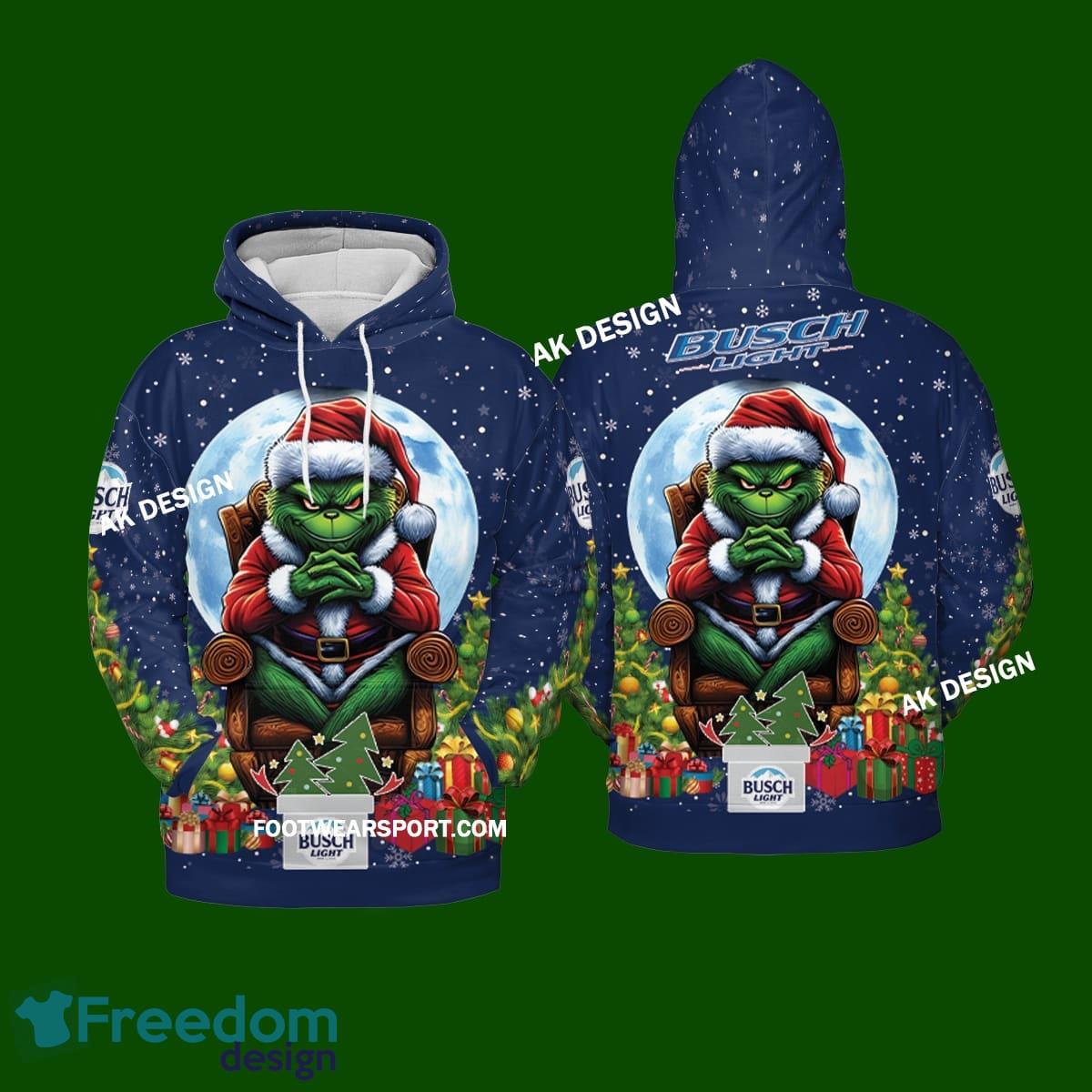Grinch Busch Light Beer Logo 3D Hoodie, 3D TShirt, Ugly Sweater Gift For Adult image Grinch Busch Light Beer Logo 3D Hoodie, 3D TShirt, Ugly Sweater Gift For Adult - Busch Light Beer King Grinch Christams 3D Hoodie Photo 1