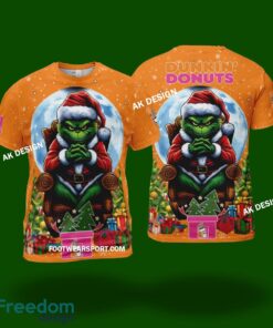 Grinch Christmas Dunkin’ Donuts Logo 3D Hoodie, 3D Shirt, Sweater AOP Gift Christmas - Dunkin’ Donuts King Grinch Christams 3D Shirt Photo 2