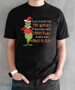 Grinch Christmas Shirt, He Hated People Shirt - Black Unisex T-Shirt