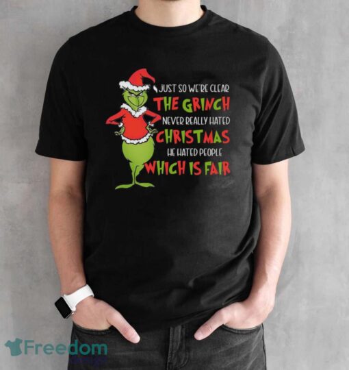 Grinch Christmas Shirt, He Hated People Shirt - Black Unisex T-Shirt