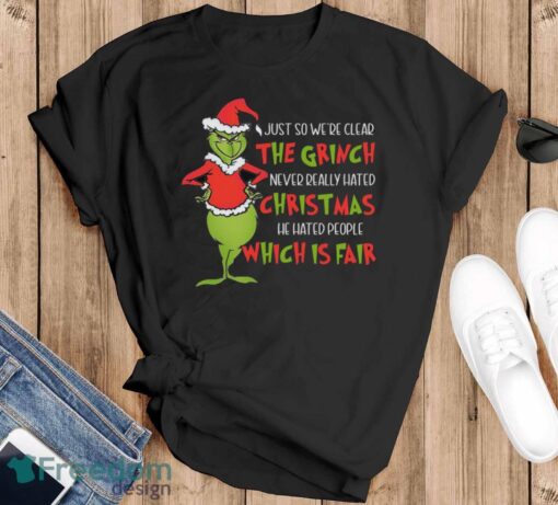 Grinch Christmas Shirt, He Hated People Shirt - Black T-Shirt