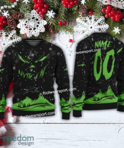 Grinch Face Arctic Cat Car Racing Christmas 3D Hoodie AOP Sweater For Fans Custom Number And Name - Arctic Cat Car Racing Christmas 3D Sweater For Men Women