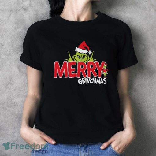 Grinch Middle Finger Shirt, Merry Christmas Tee, Grinch Xmas Shirt - Ladies T-Shirt