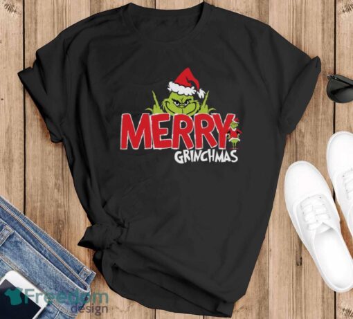 Grinch Middle Finger Shirt, Merry Christmas Tee, Grinch Xmas Shirt - Black T-Shirt