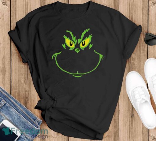 Grinch Smile Shirt, Funny Xmas Shirt, Grinch Christmas Movie Shirt - Black T-Shirt