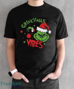 Grinchmas Vibes T-Shirt, Santa Grinch Shirt, Grinch Christmas Shirt - Black Unisex T-Shirt