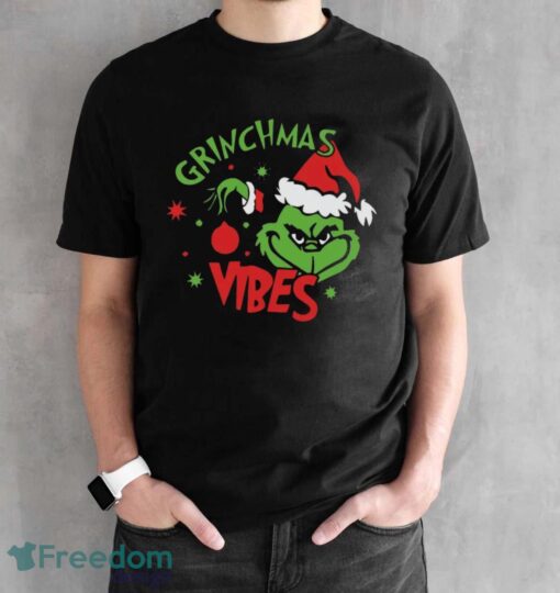 Grinchmas Vibes T-Shirt, Santa Grinch Shirt, Grinch Christmas Shirt - Black Unisex T-Shirt